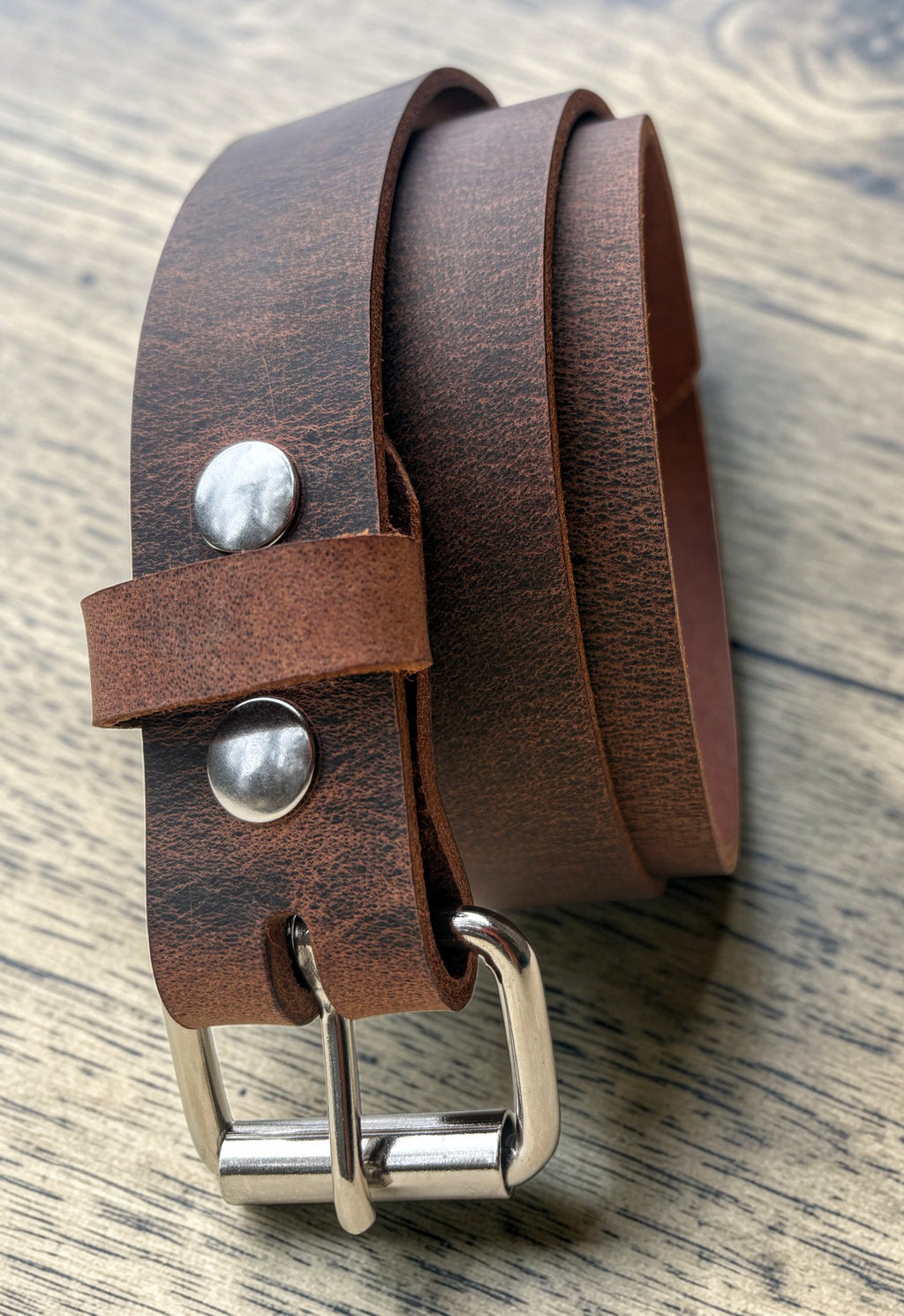 Black & Brown Combo Buffalo Leather Belt