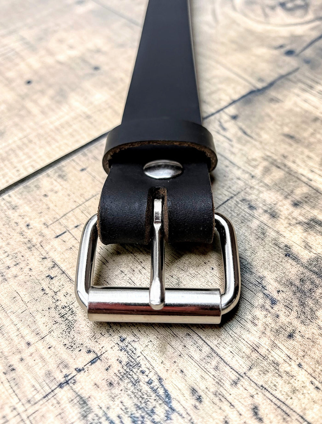 Black & Brown Combo Buffalo Leather Belt