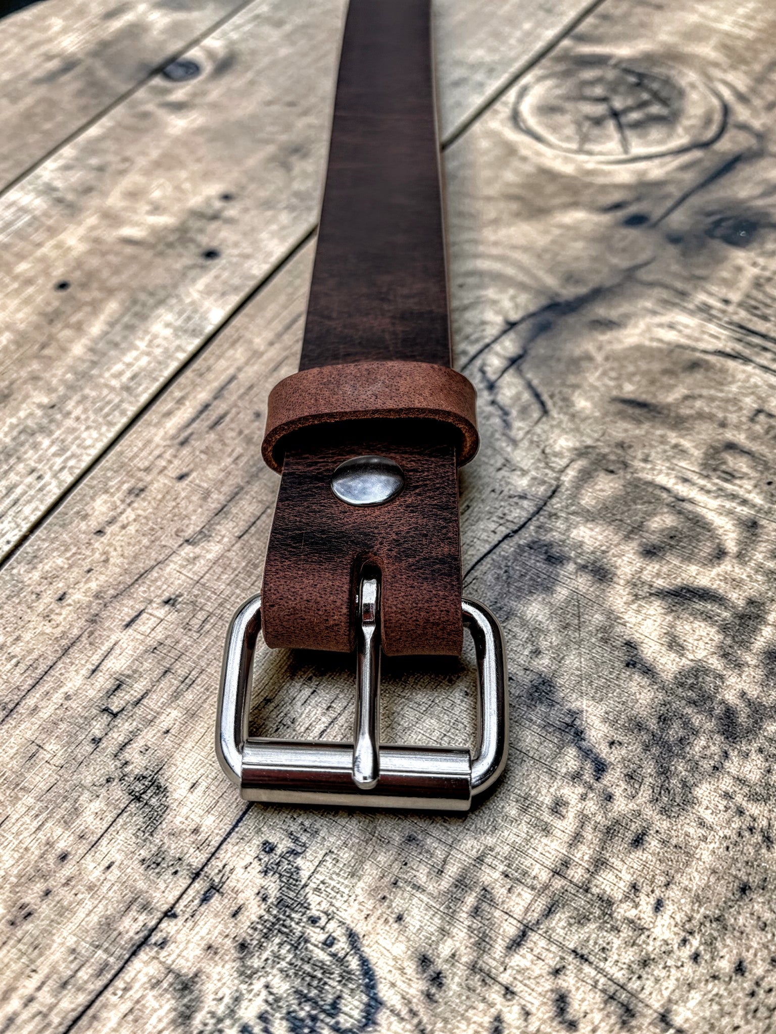 Brown Buffalo Leather Belt
